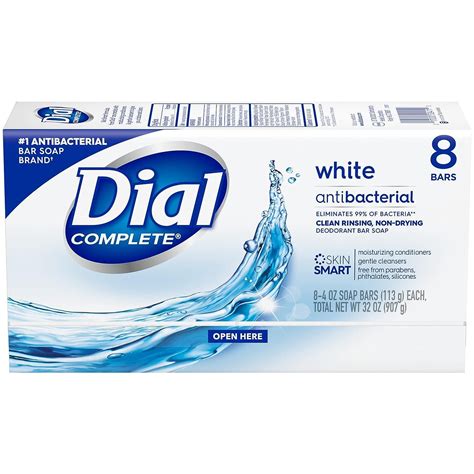 Dial Antibacterial Bar Soap Refresh And Renew White 4 Oz 8 Bars
