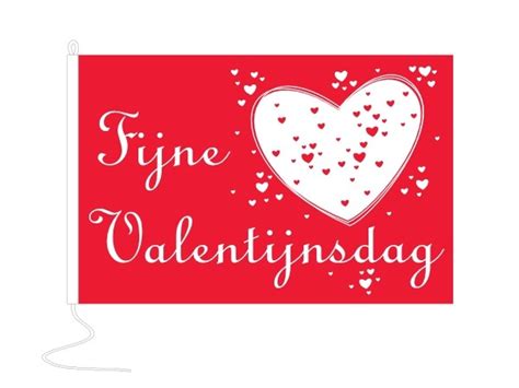 Fijne Valentijnsdag Vlag Rood 200x300cm Voor Valentijn