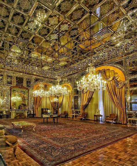 The mirror hall in golestan palace golestan palace literally the roseland palace is the former ...