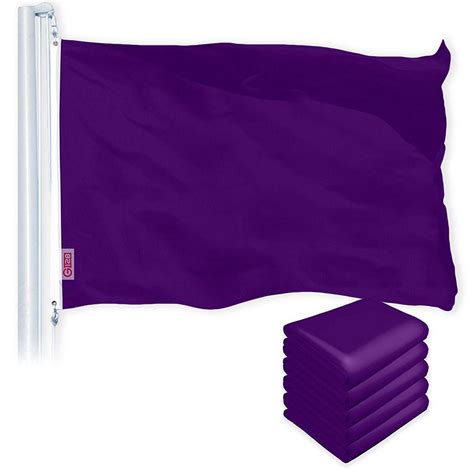 G128 Solid Purple Color Flag 3x5ft 5 Pack Printed 150d Polyester