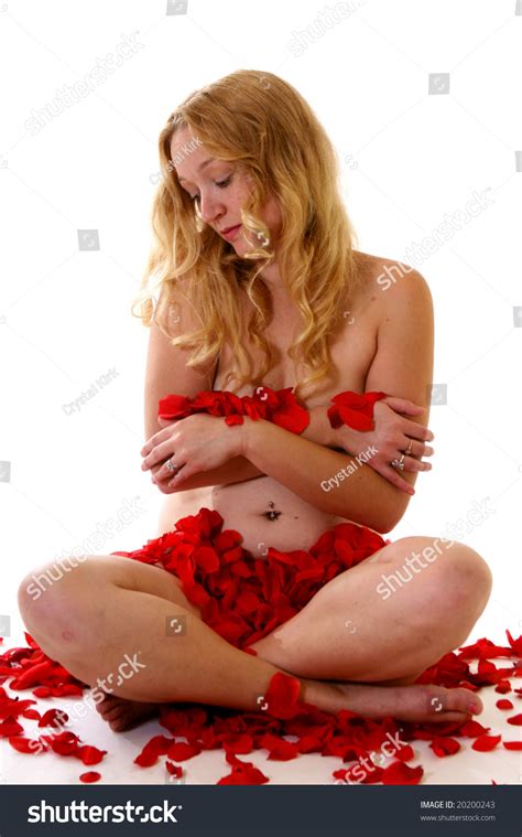 Beautiful Woman Covered Rose Petals Stock Photo Shutterstock