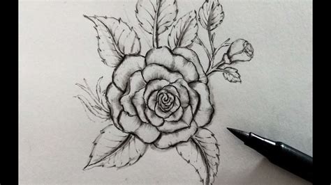 How to draw 3d love with english font. How to Draw a Rose Easy, Step by Step Realistic Pencil ...
