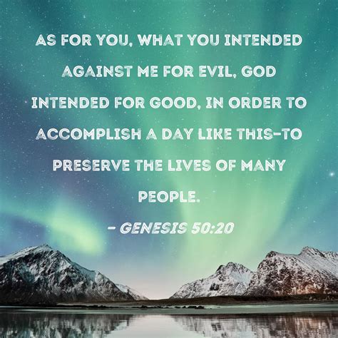 Genesis 5020 As For You What You Intended Against Me For Evil God