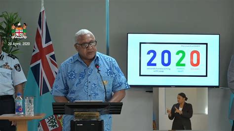 Fijian Prime Minister Frank Bainimarama Delivers His Statement On Covid