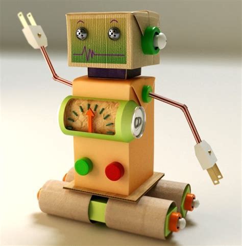 Tang Robô De Papel No Behance Robot Craft Paper Robot Recycled Robot