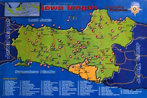 Peta Tempat Wisata Di Jawa Tengah Tempat Wisata Indonesia