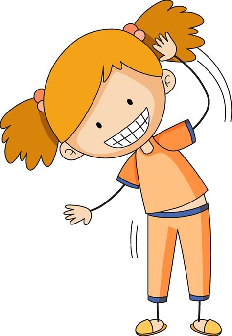 Cute girl cartoon character in hand drawn doodle style isolated 2145644 Vector Art at Vecteezy