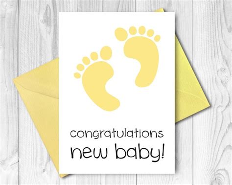 baby card digital  printable  baby etsy baby cards