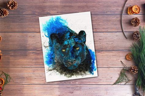 Black Panther Art Print Panther Spirit Animal Colorful Etsy Canada