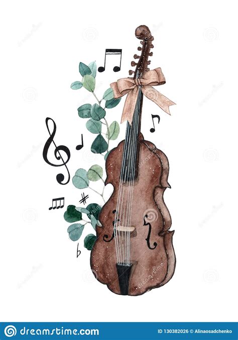 Illustration De Violon Daquarelle Instruments De Musique De Ficelles