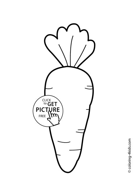 Make this vegetables coloring page the best! Carrot with leaves vegetables coloring pages for kids ...
