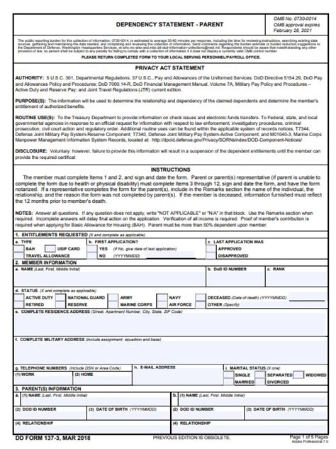 Download Dd 137 3 Fillable Form