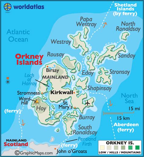 Orkney Islands Large Color Map