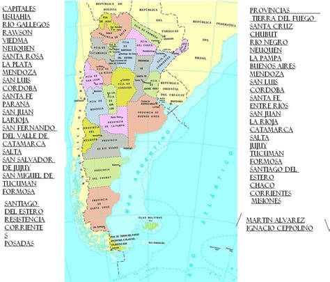 Mapa De Argentina Con Nombres Provincias Y Capitales Para Descargar E
