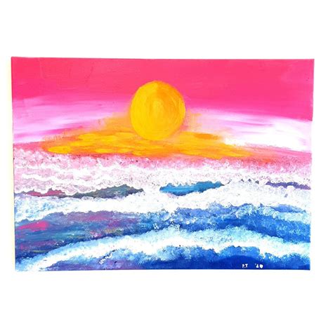 sunset-painting-sunset-beach-abstract-beach-pink-sunset-etsy-sunset-painting,-pink-sunset