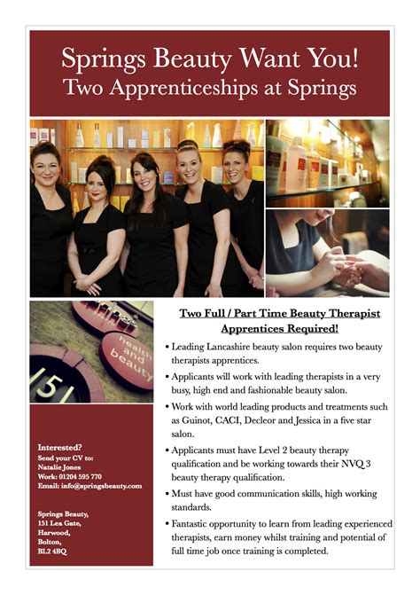 Springs Beauty Seeks Two Beauty Therapy Apprentices