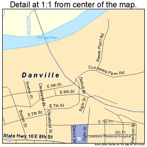 Danville Arkansas Street Map 0517320