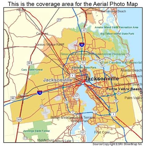 Aerial Photography Map Of Jacksonville Fl Florida