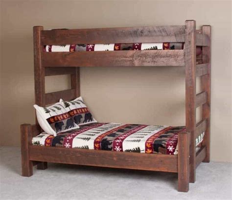 Lodge Xl Twin Over Queen Barnwood Bunk Bed Adult Bunk Beds