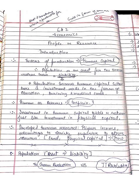 People As Resource Class 9 Handwritten Notes Pdf
