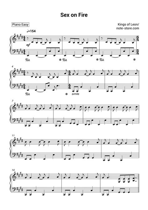 Kings Of Leon Sex On Fire Sheet Music For Piano Download Pianoeasy