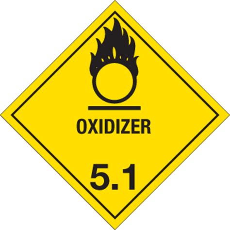 Hazard Class Oxidizer X Worded Vinyl Label Icc