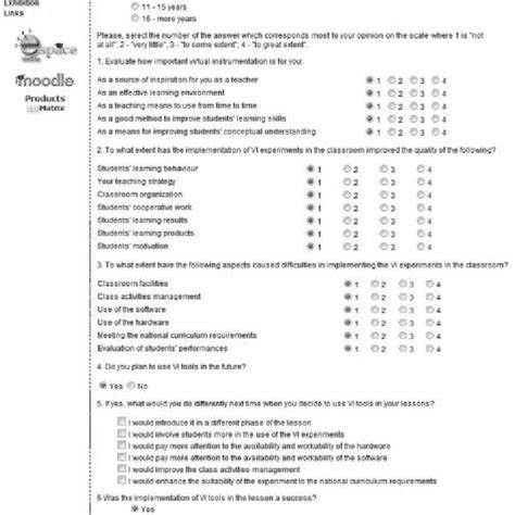 The On Line Form Of Teachers Impact Questionnaire Download