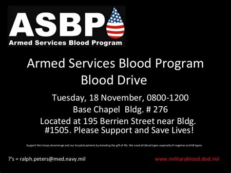 Armed Services Blood Program Blood Drive