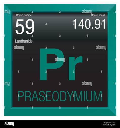 Praseodymium Symbol Element Number 59 Of The Periodic Table Of The