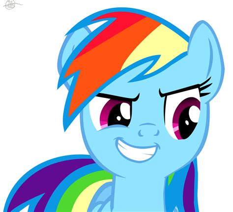 Rainbow Dashs Evil Smile Colored By Justbronym On Deviantart