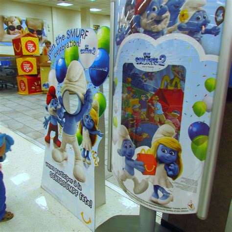 The Smurfs 2 Movie Happy Meal Toy Display At Mcdonalds In Walmart St