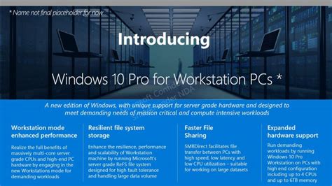 Windows 10 Pro For Workstation Pcs Détails Sur Ses Caractéristiques