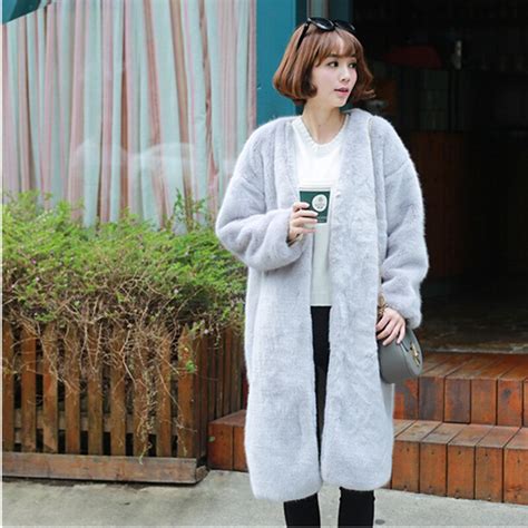 2016 solid color hairy shaggy faux fur coat high quality woman v neck faux fur long coats warm