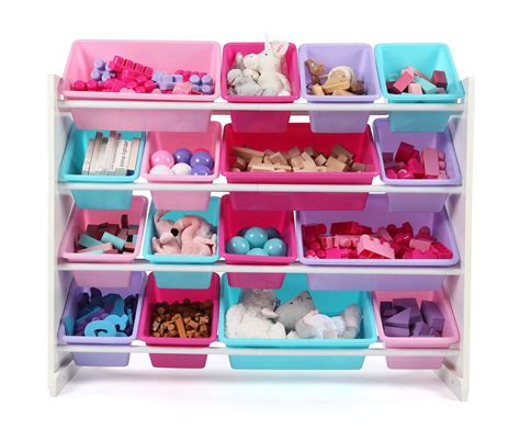 Tot Tutors Super Sized Kids Toy Storage Organizer W 16 Plastic Bins