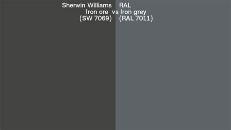 Sherwin Williams Iron Ore Sw Vs Ral Iron Grey Ral Side By