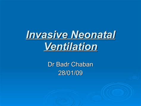 Neonatal Ventilation Ppt