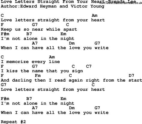 Country Musiclove Letters Straight From Your Heart Brenda Lee Lyrics