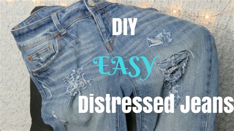 Diy Easy Distressed Jeans How To Distress Your Own Jeans Youtube