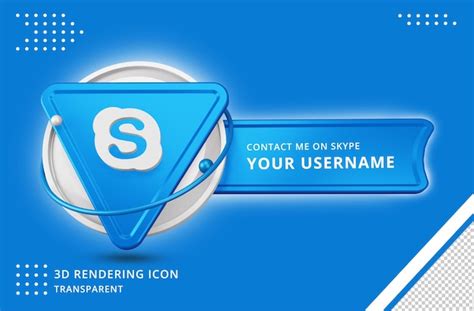 Premium Psd Skype Profile Icon In 3d Rendering