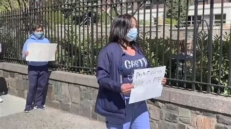 Nurses At A Medical Center Protest In The Bronx Demanding More Personal Protective Equipment