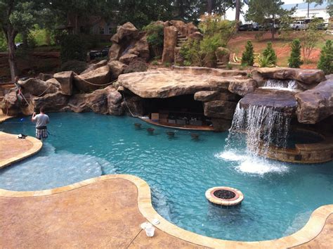 Custom Pool And Faux Rock Grotto And 40 Slide By Arno Hanekom Luxury Swimming Pools Backyard
