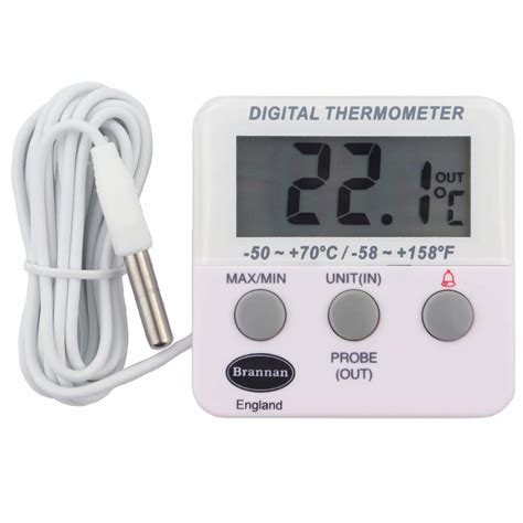 Brannan Digital Fridge Freezer Thermometer With Temperature Warning