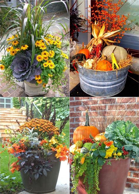 32 Beautiful Fall Planters For Easy Outdoor Decorations Fall Pots