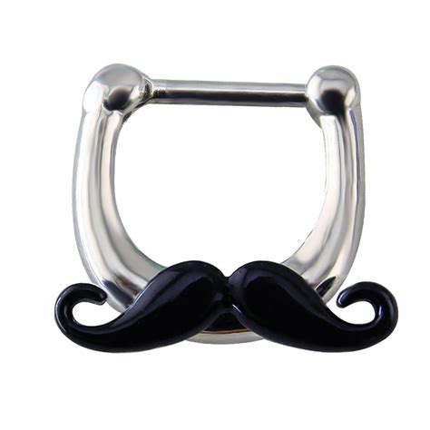 Aliexpress Buy Mustache Nose Ring Hoop Septum Piercing Clicker