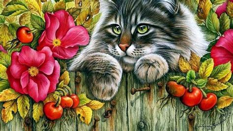 Papel Pintado Del Arte Del Gato Gato Felidae Gatos Peque Os A Medianos Planta Gatito