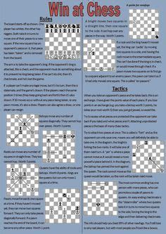 The first page is a quick reference page that. chess moves cheat sheet - Bing Images | chess | Pinterest ...