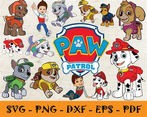 Paw Patrol Svg Bundle Paw Patrol Clipart Cutfiles Dxf Eps Etsy Images And Photos Finder