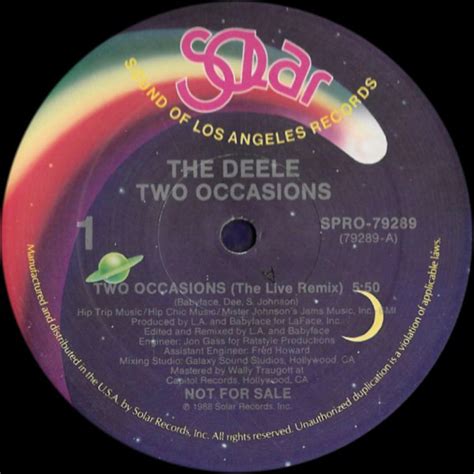 The Deele Two Occasions 1988 Vinyl Discogs