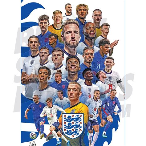 England Euro 2020 Full Squad Signed Poster A4 Football Prints
