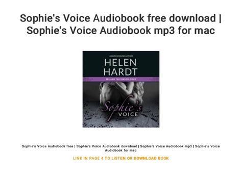 Sophie S Voice Audiobook Free Download Sophie S Voice Audiobook Mp3